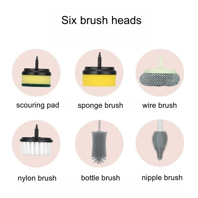 Kitchen Dishwashing Brush Spin Scrubber Electric Cleaning Brush