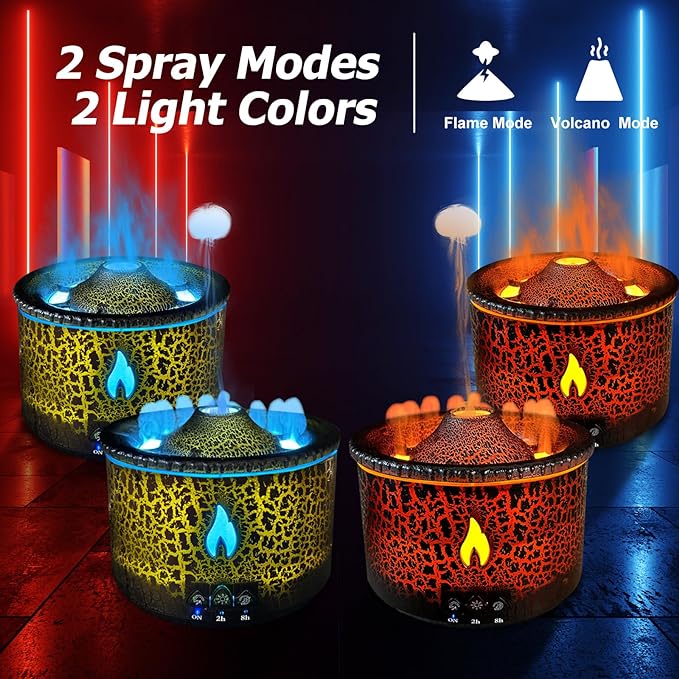 Volcano Humidifier with Flame & Volcano Mist Mode BOHAN BASICS